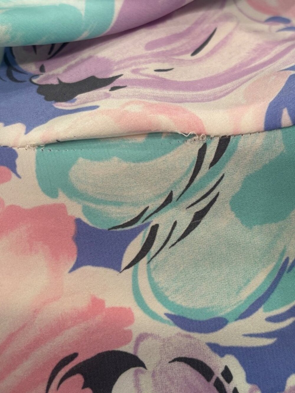 Vintage Balenciaga Paris Pastel Floral Bow Blouse Size 6 Watercolor Secretary To - Picture 10 of 11